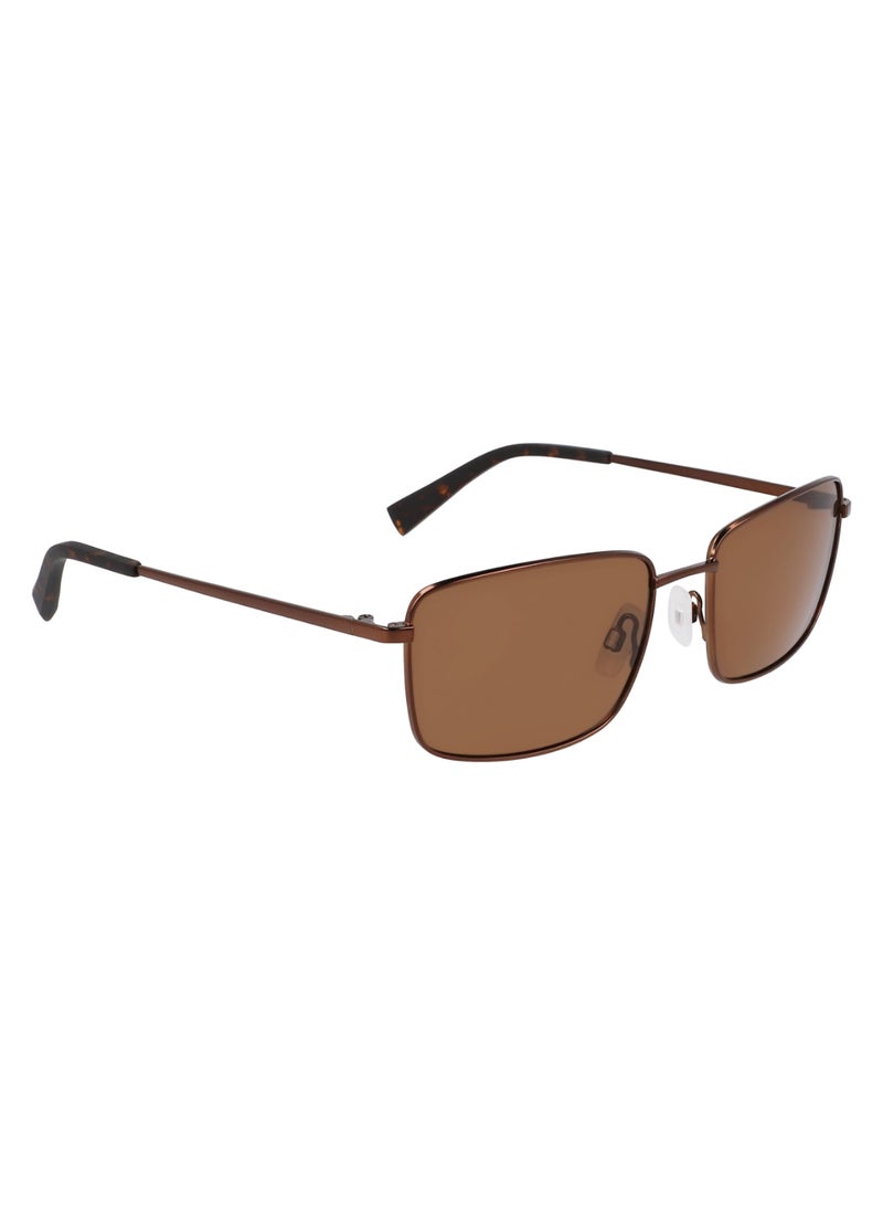 Men's UV Protection Rectangular Shape Metal Sunglasses N102SP-210-5518 - Lens Size: 55 - Matte Brown