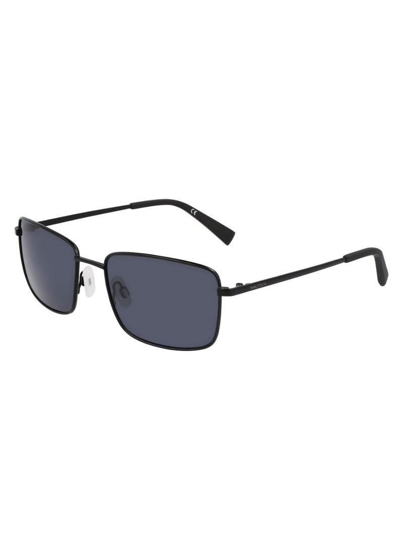 Men's UV Protection Rectangular Shape Metal Sunglasses N102SP-005-5518 - Lens Size: 55 - Matte Black