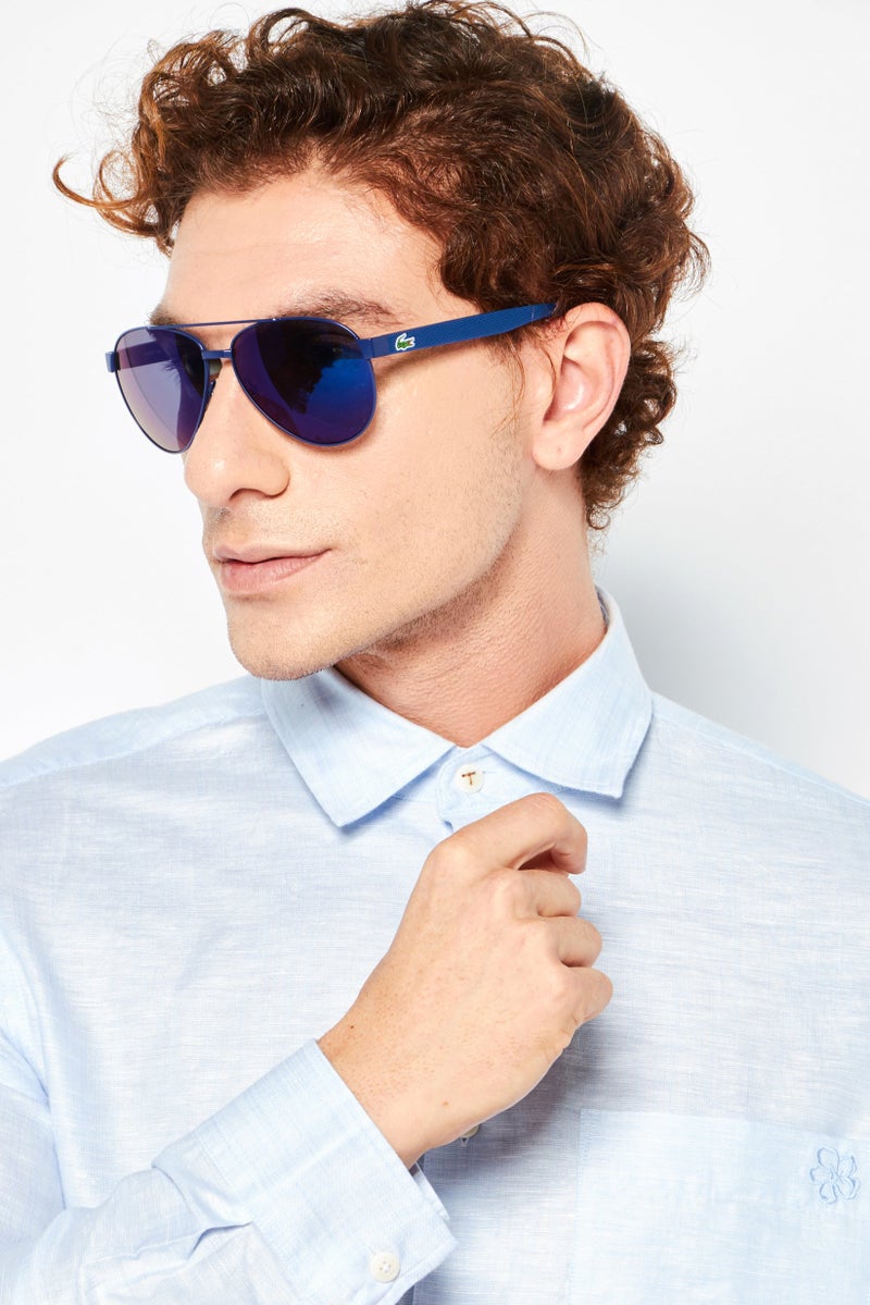 Men L185S Aviator Glasses, Matte Blue