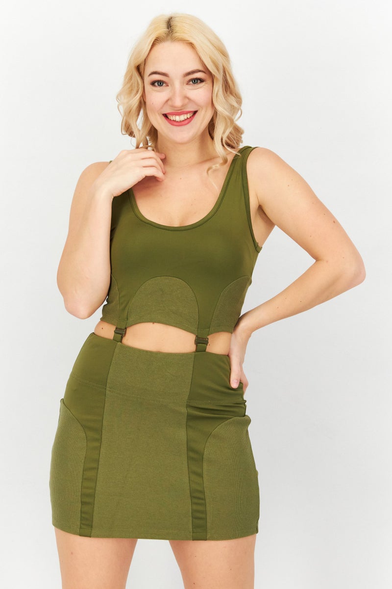 Women Sportswear Fit Mini Dress, Green