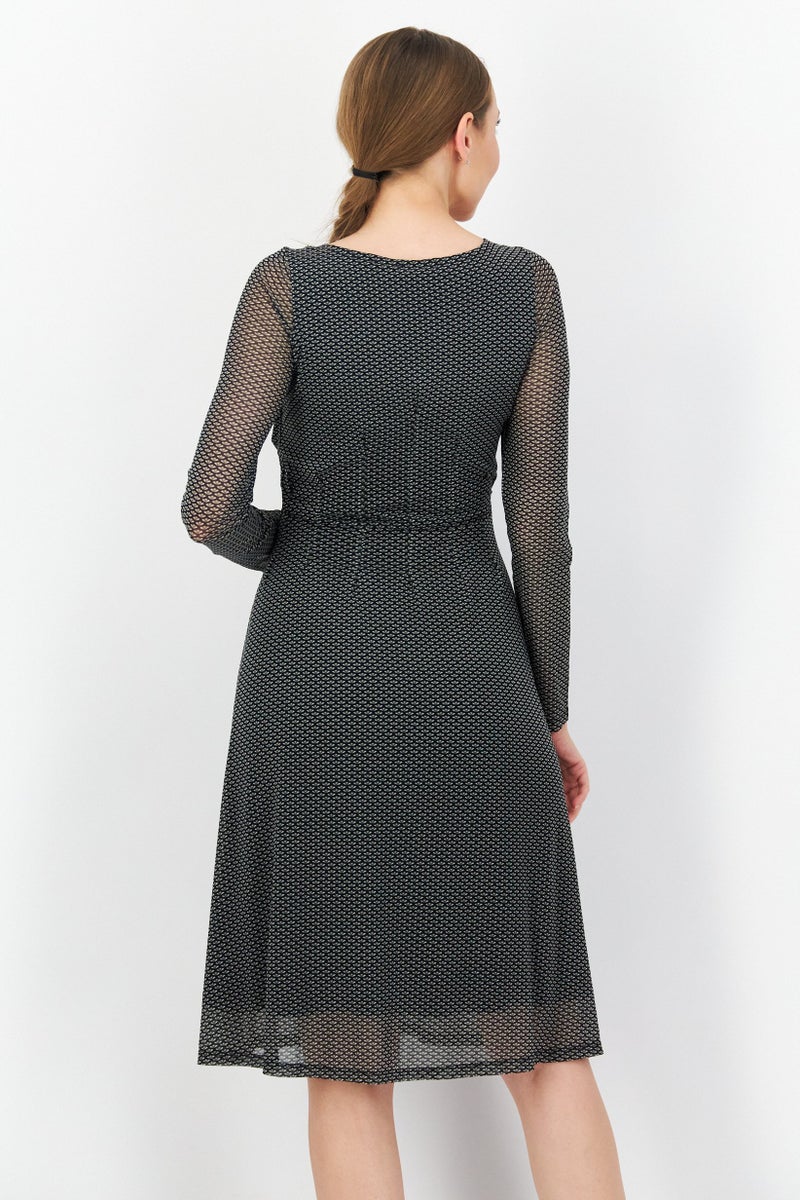 Women Printed Midi Dress, Olive