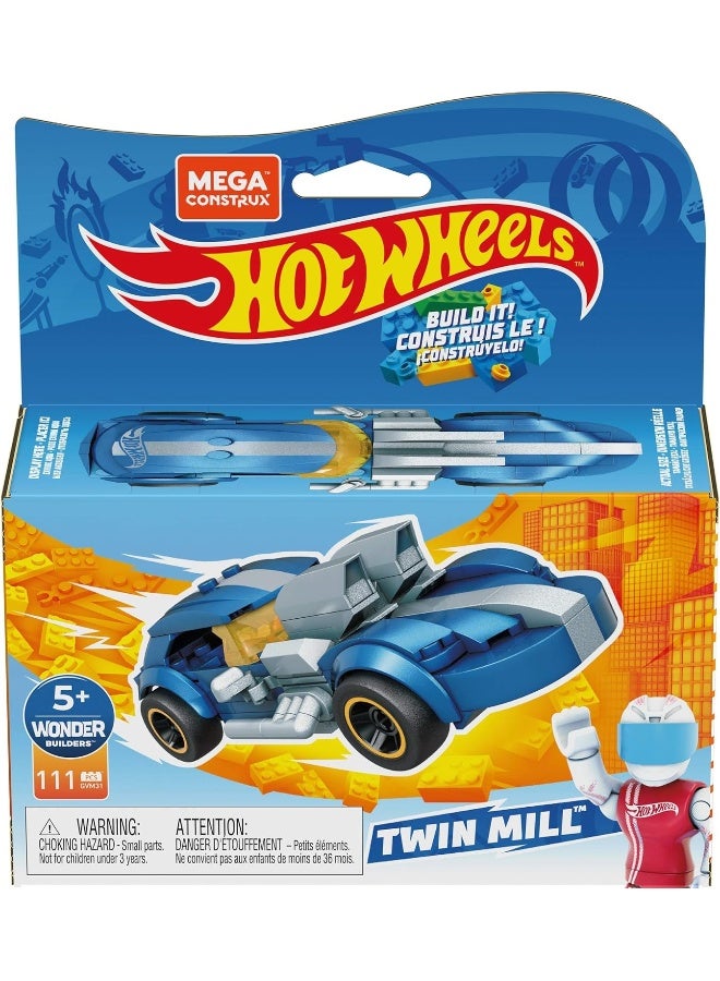 Hot Wheels Mega Construx Twin Mill Construction Set, Building Toys for Kids 5 Years and Up