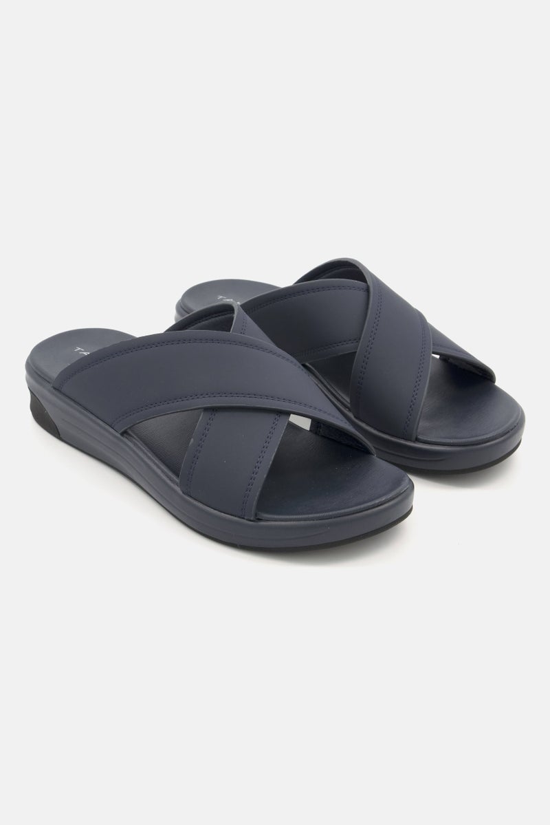 Men Slip On Sandals, Navy Blue