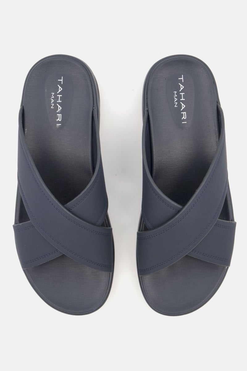 Men Slip On Sandals, Navy Blue