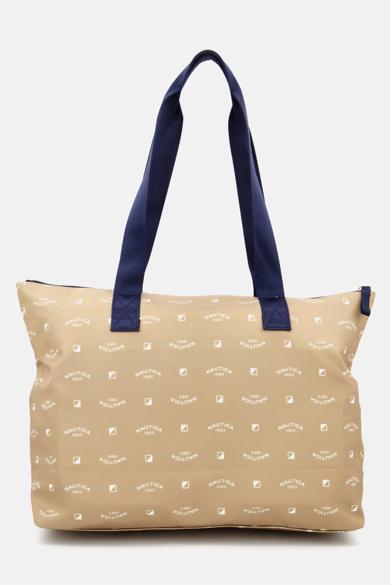 Women Brand Logo Tote Bag 44 L x 30 H x 13 W cm, Khaki