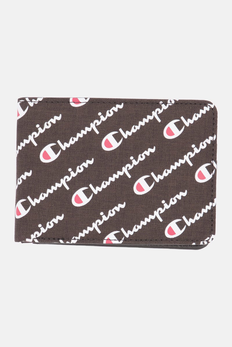 Men Brand Logo Wallet 9 H x 12 L x 1,5 W cm, Black