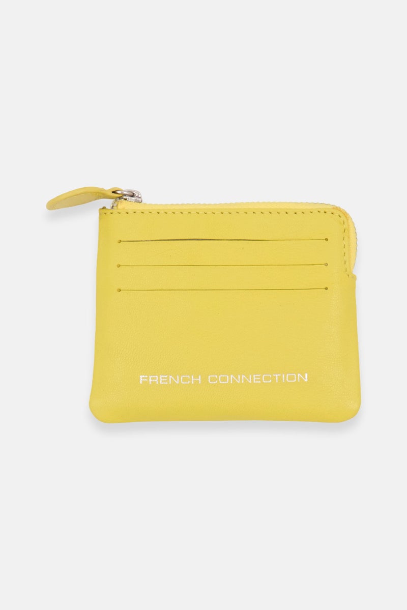 Women Brand Logo Wallet 9 L x 8 H x 2 W cm, Yellow