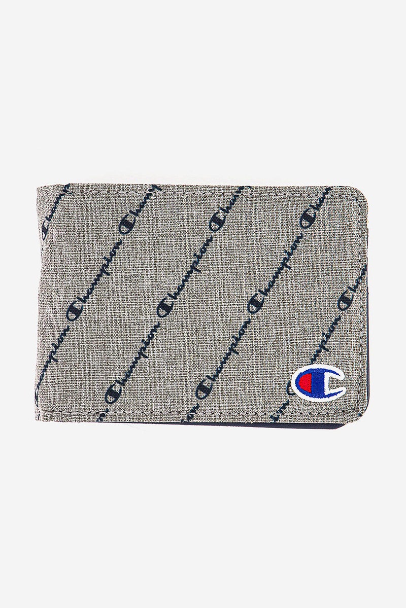 Men Asher Bifold Wallet, 11 L x 8.5 H x 1 W cm. Grey and Navy