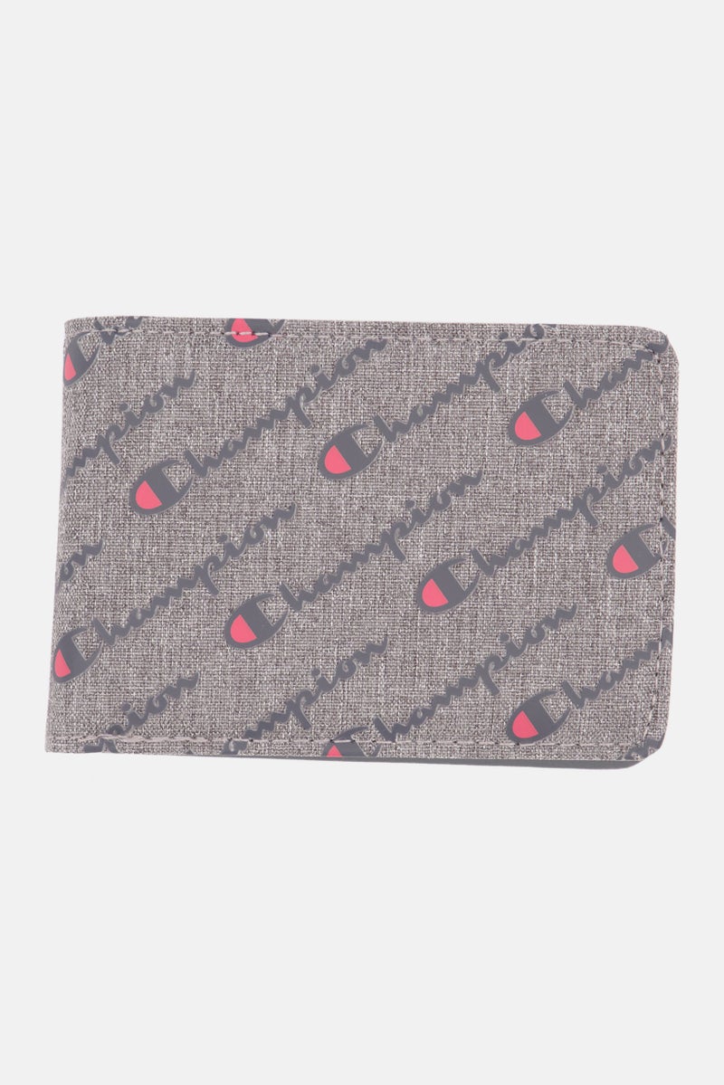 Men Brand Logo Wallet 9  H x 12 L x 1,5 W cm, Grey