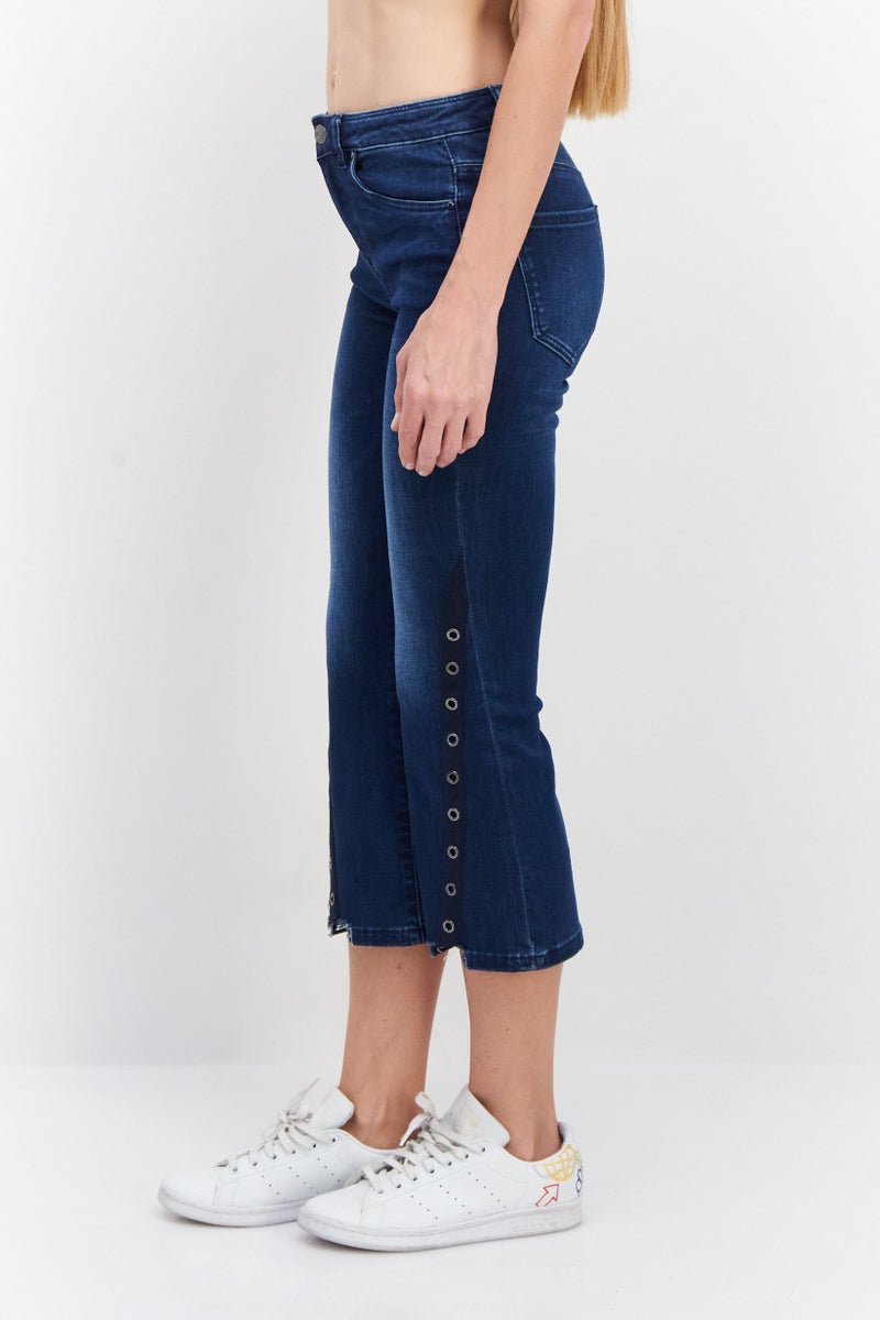 Women Regular Fit Solid Stretchable Denim, Blue