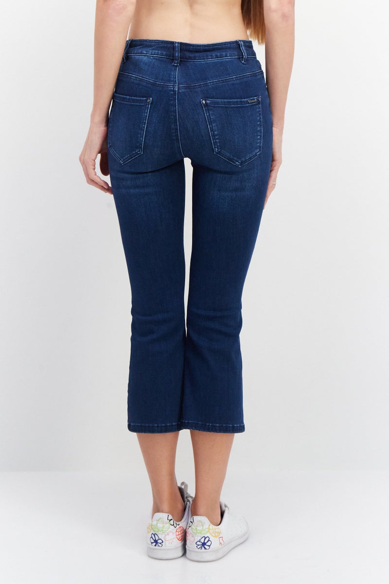Women Regular Fit Solid Stretchable Denim, Blue