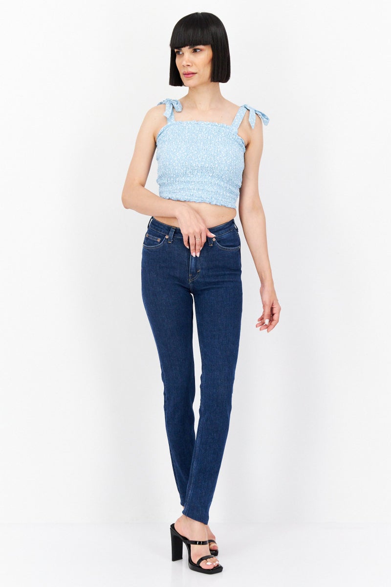 Women Skinny Fit Washed Stretchable Jeans, Blue