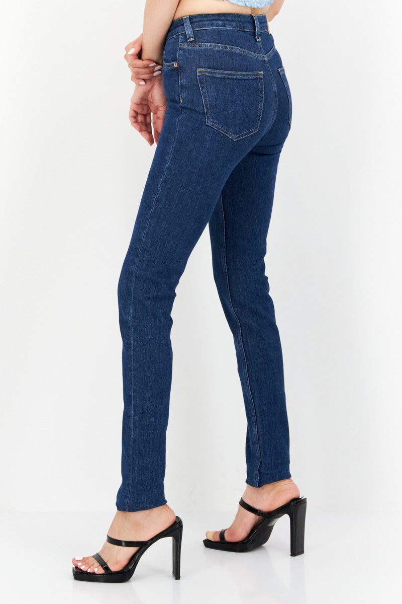 Women Skinny Fit Washed Stretchable Jeans, Blue