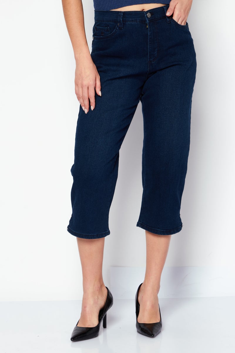 Women Slim Fit Low Rise Straight Leg No Stretch Jeans, Navy