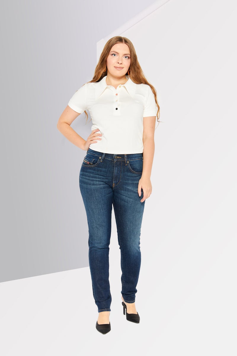 Women Slim Fit D-STRUKT Stretchable Jeans, Navy