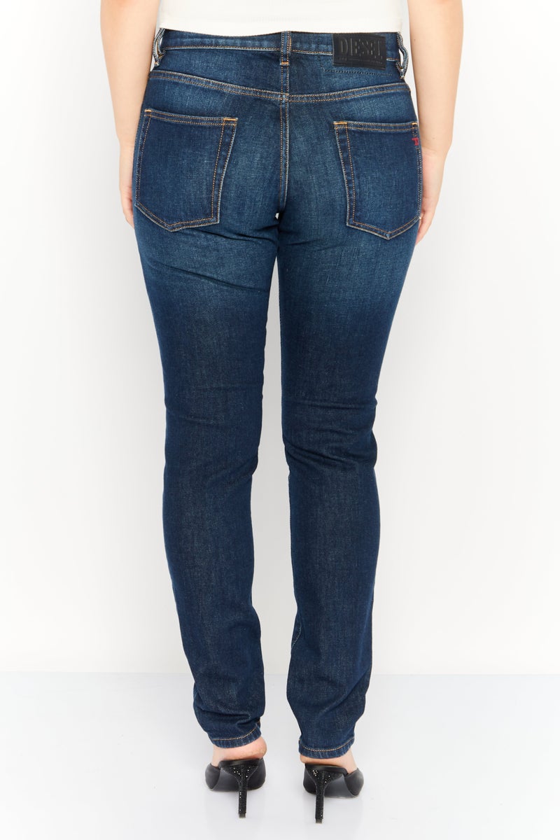 Women Slim Fit D-STRUKT Stretchable Jeans, Navy