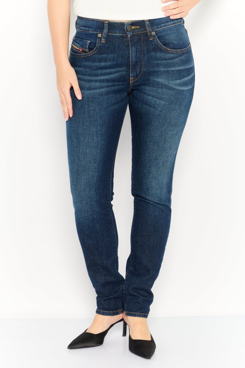 Women Slim Fit D-STRUKT Stretchable Jeans, Navy