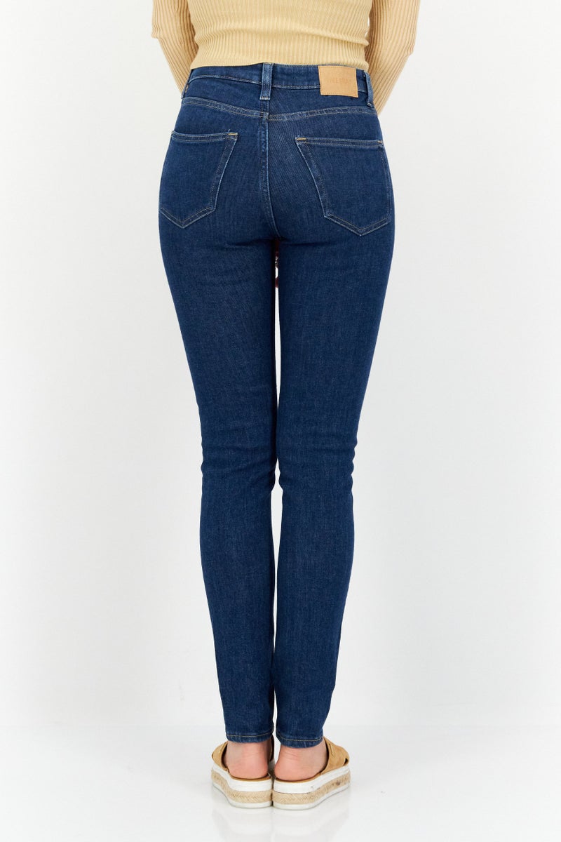 Women Skinny Fit Washed Stretchable Denim Jeans, Blue