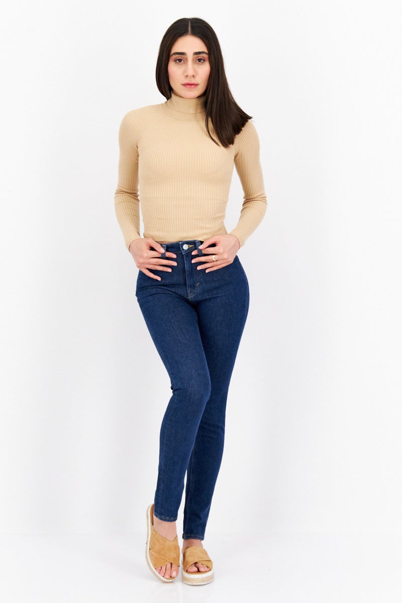 Women Skinny Fit Washed Stretchable Denim Jeans, Blue