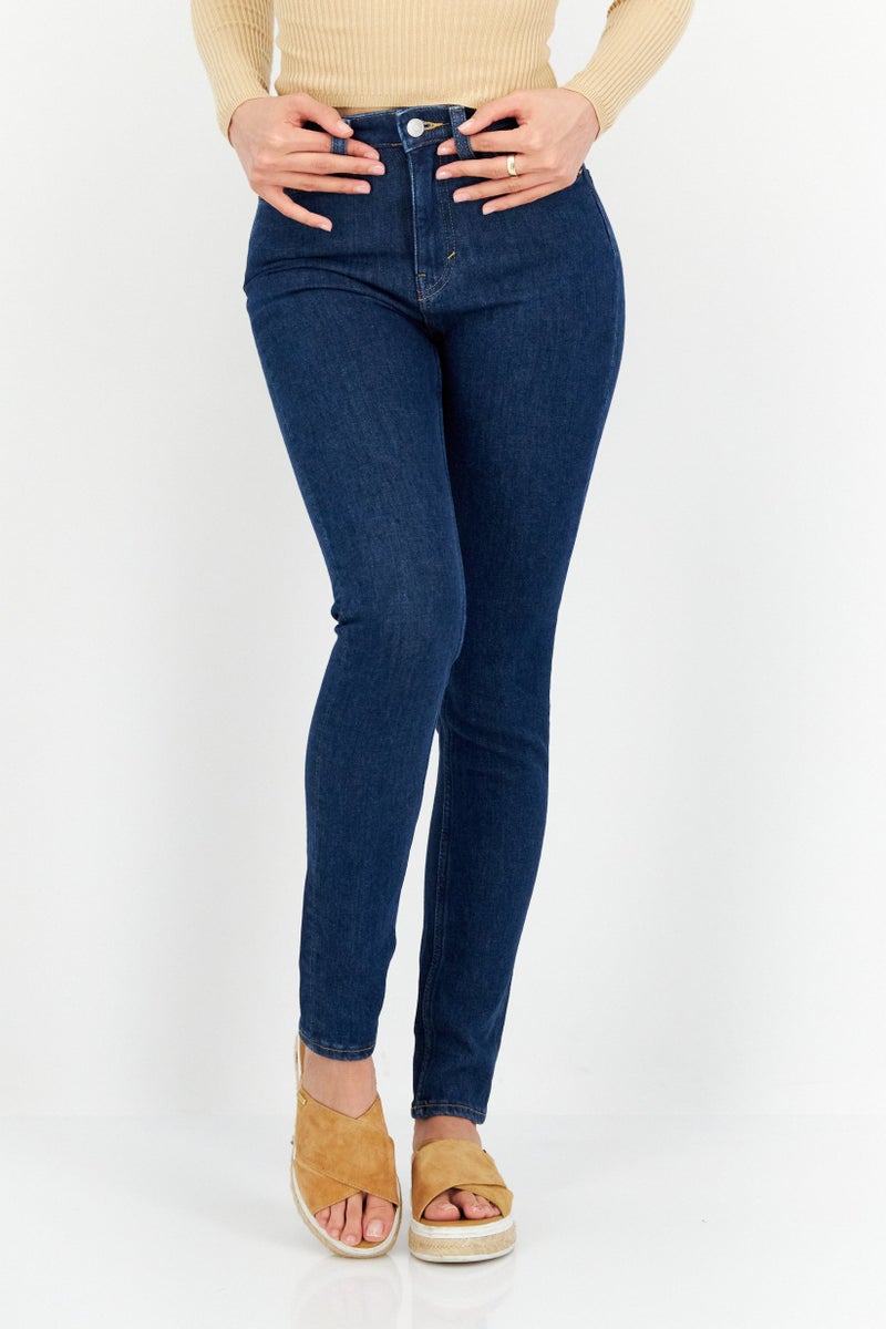 Women Skinny Fit Washed Stretchable Denim Jeans, Blue