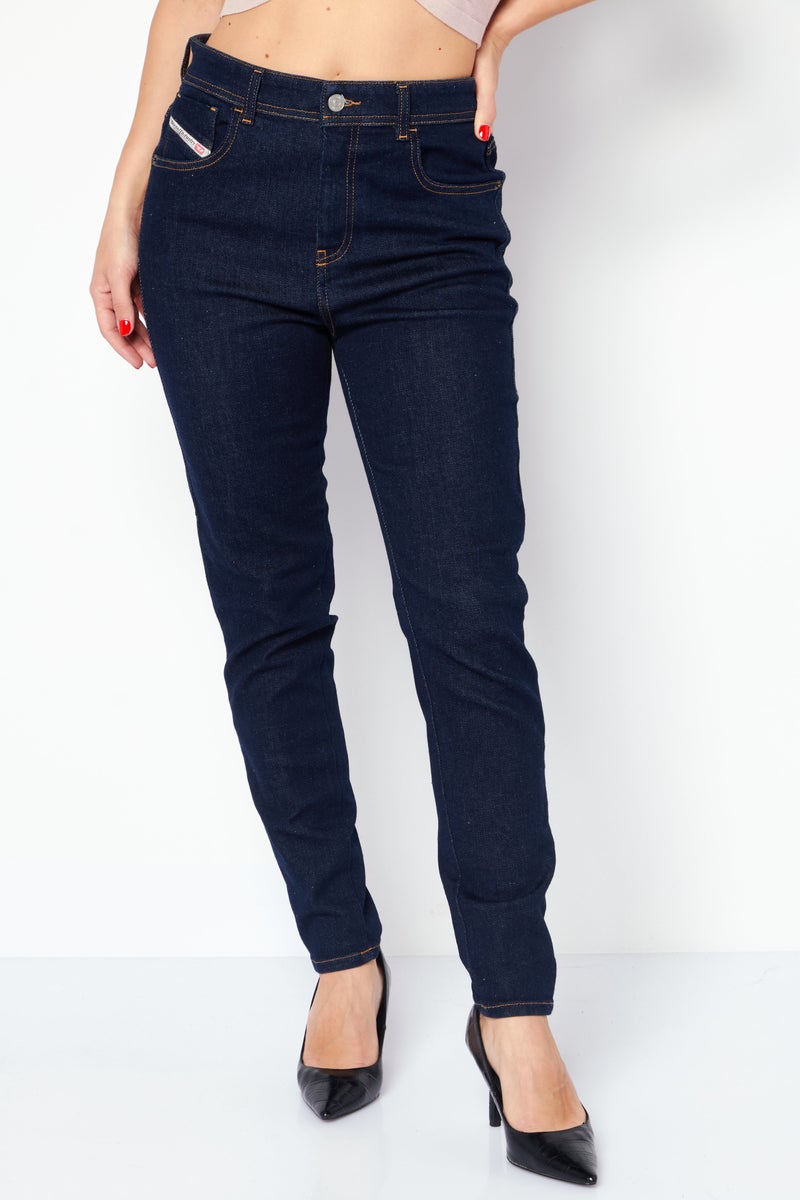 Women Super Skinny Fit Washed Stretchable Jeans, Navy Blue