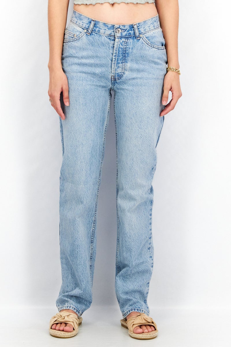 Women Regular Fit Washed Non-Stretchable Jeans, Blue
