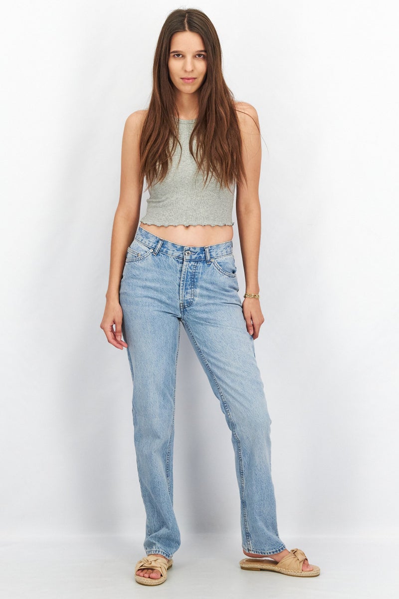 Women Regular Fit Washed Non-Stretchable Jeans, Blue
