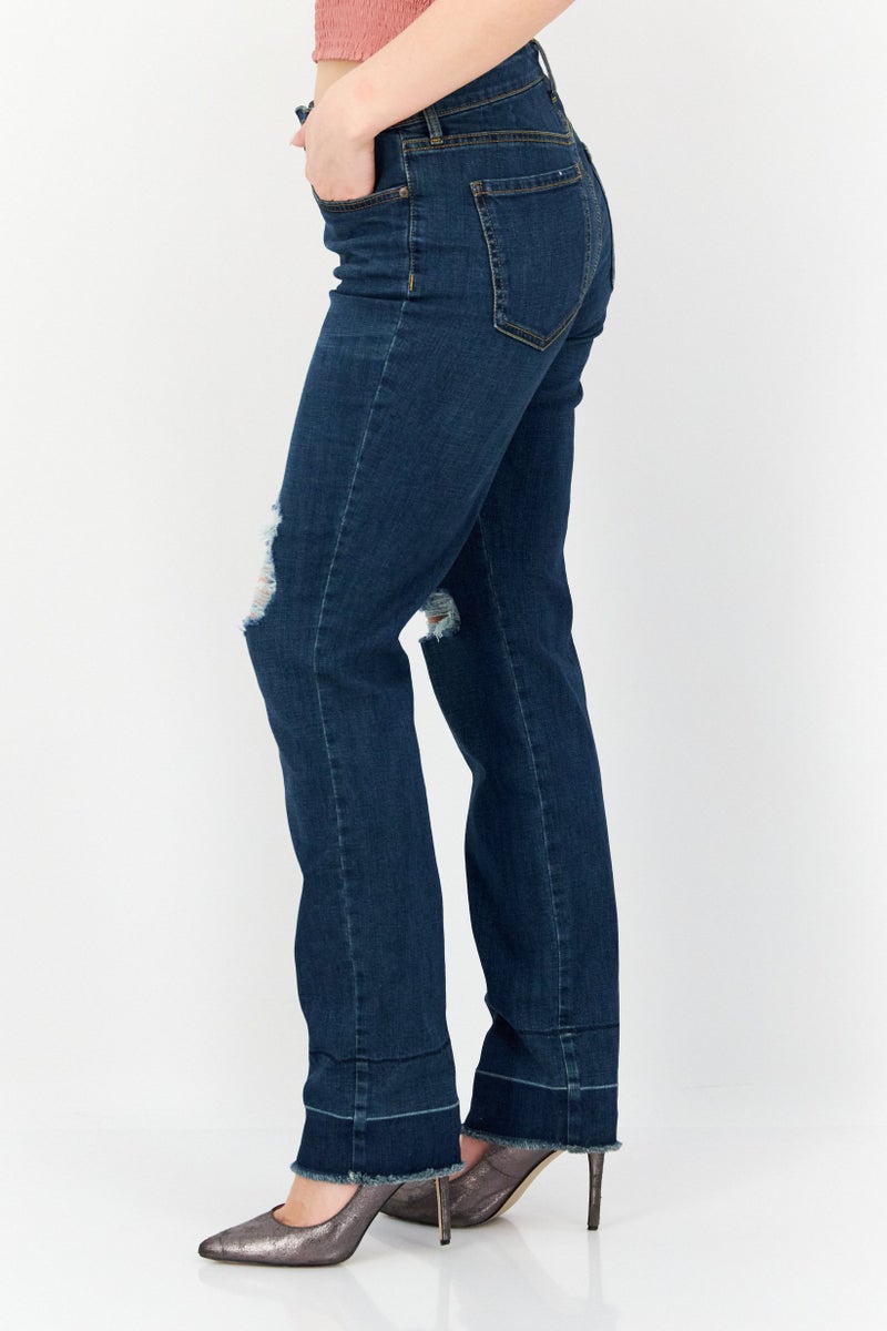 Women Slim Fit Wash Stretchable Denim, Indigo