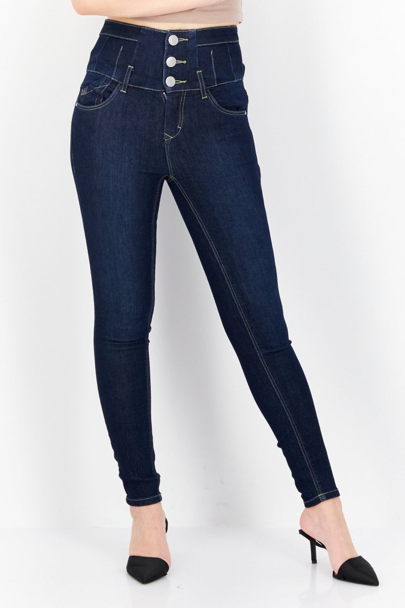 Women Slim Fit Washed Stretchable Denim Jeans, Blue