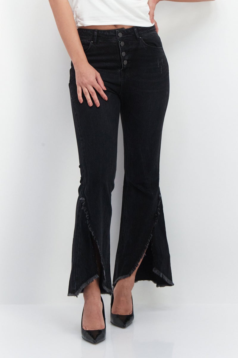 Women Fashion Fit Washed Stretchable Denim Jean, Black
