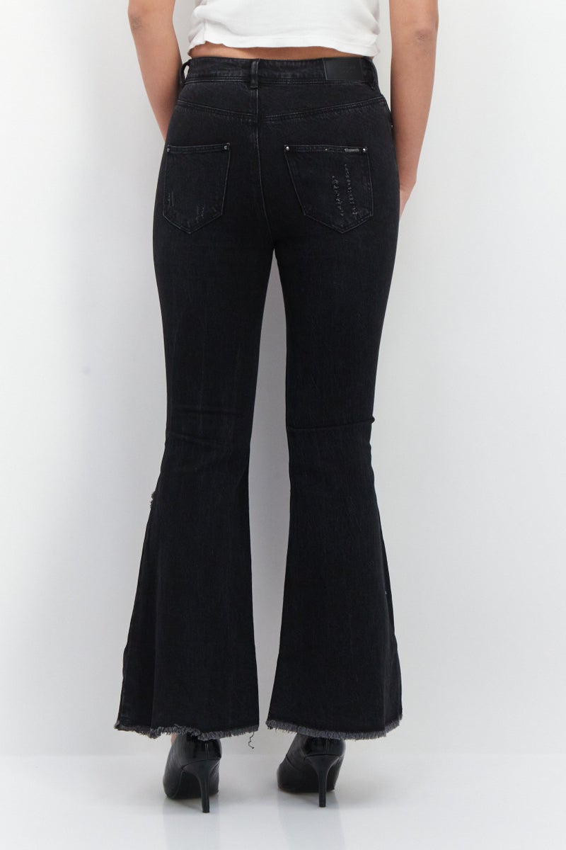 Women Fashion Fit Washed Stretchable Denim Jean, Black