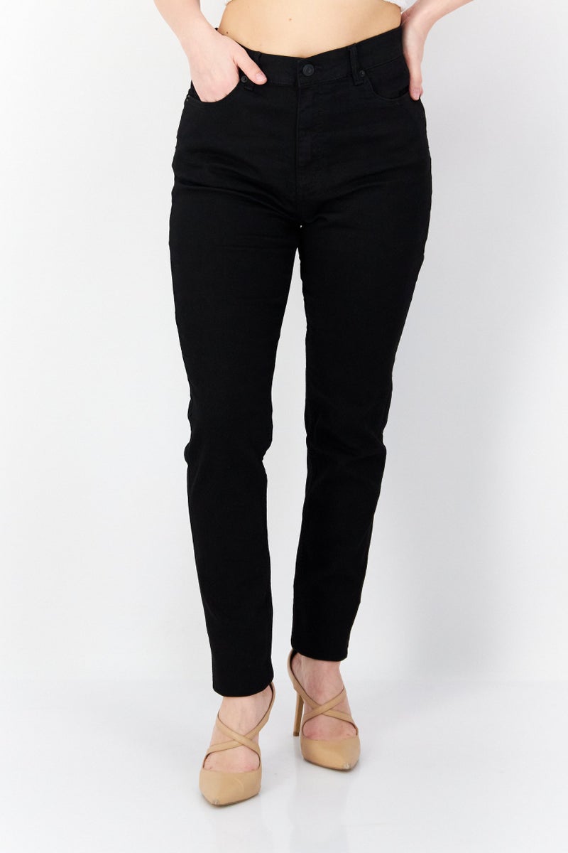 Women Skinny Fit Solid Stretchable Denim Jeans, Black