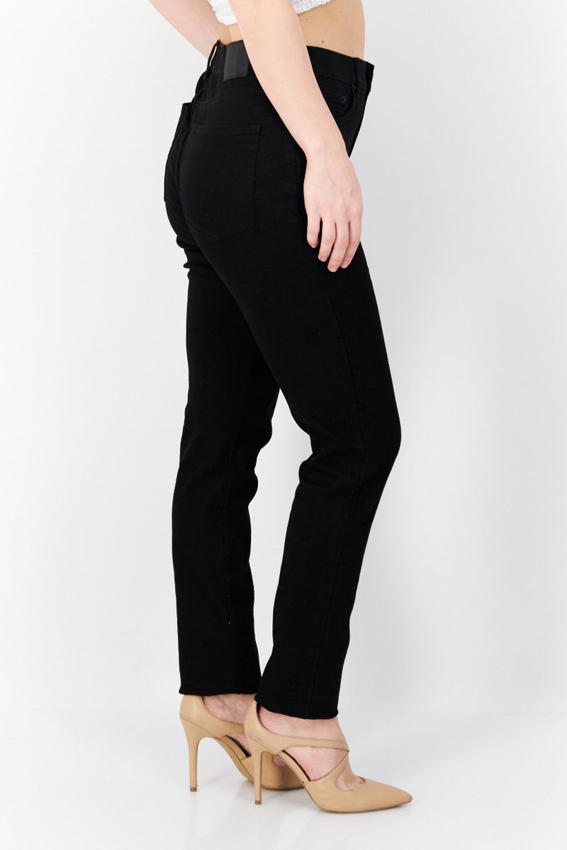 Women Skinny Fit Solid Stretchable Denim Jeans, Black