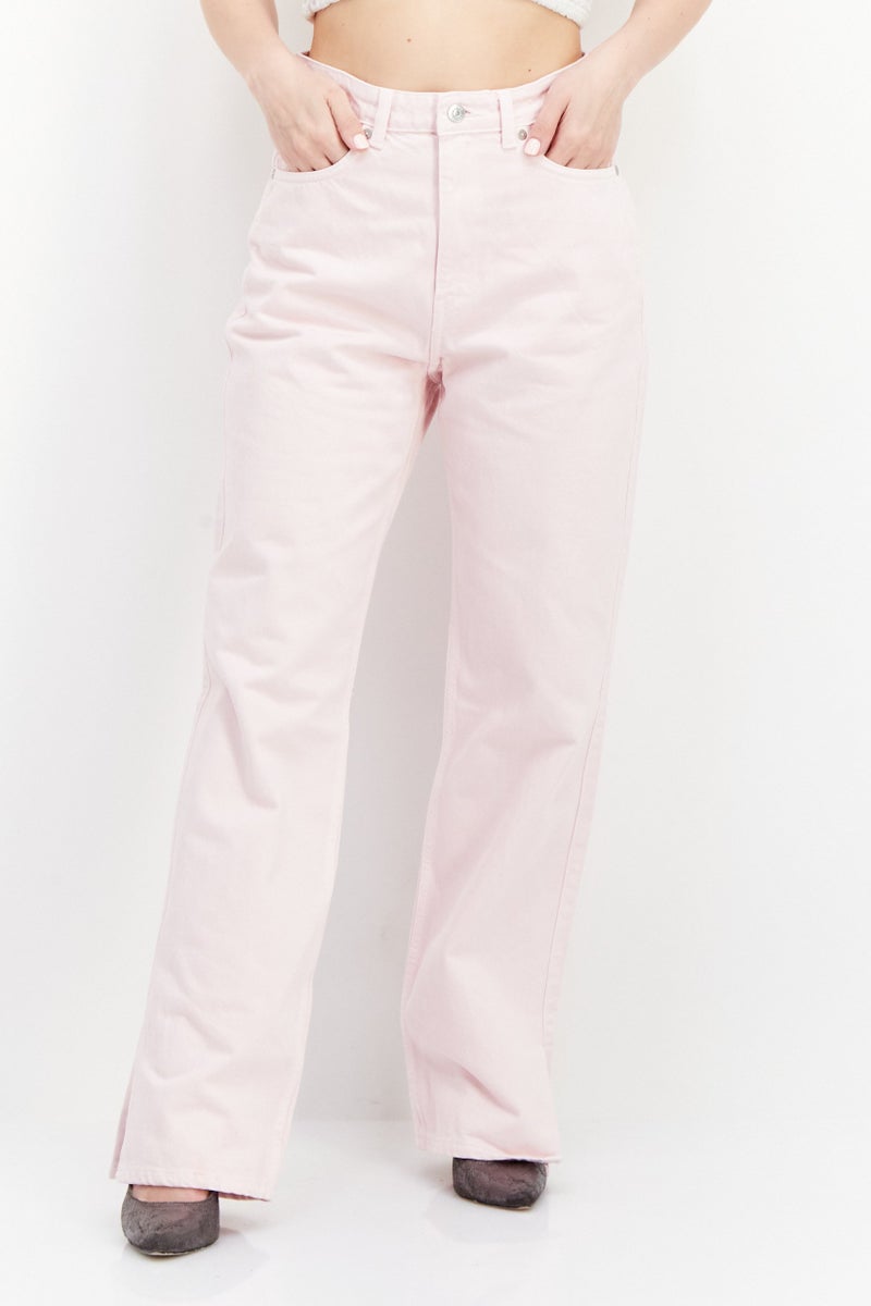 Women Regular Fit Plain Non Stretchable Jeans, Pink