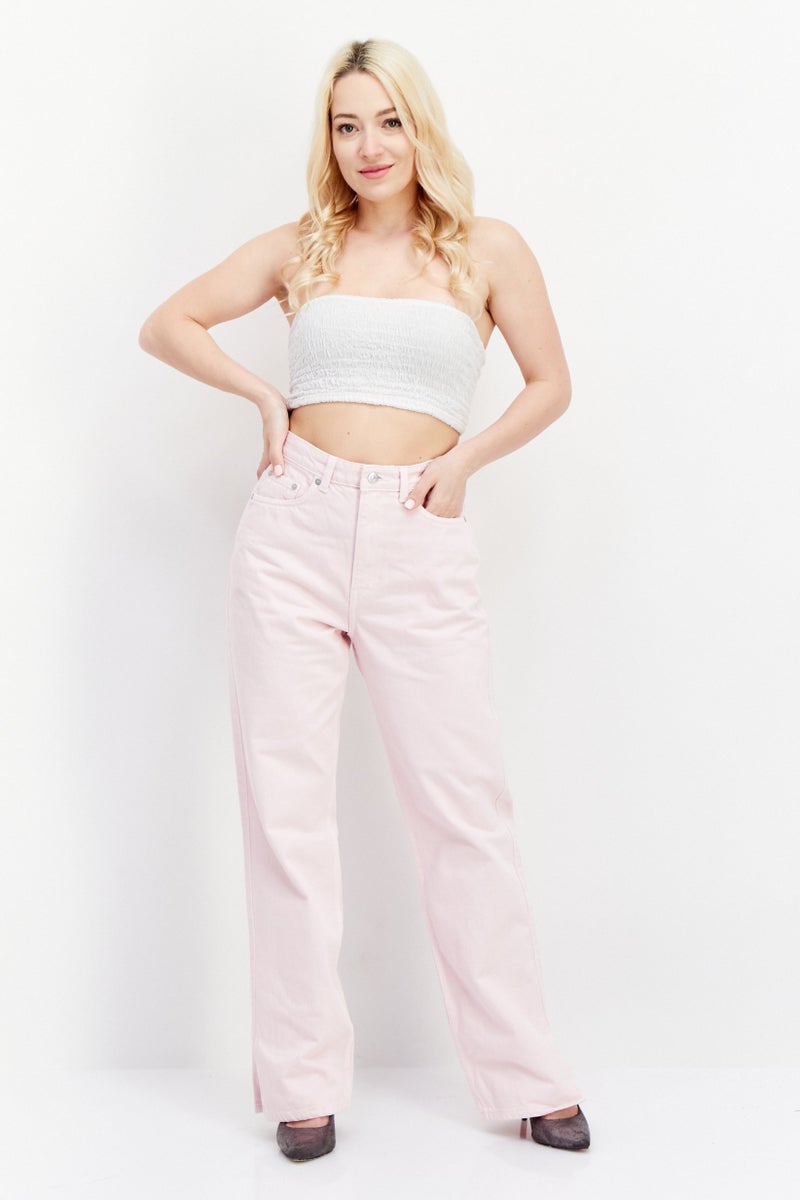 Women Regular Fit Plain Non Stretchable Jeans, Pink