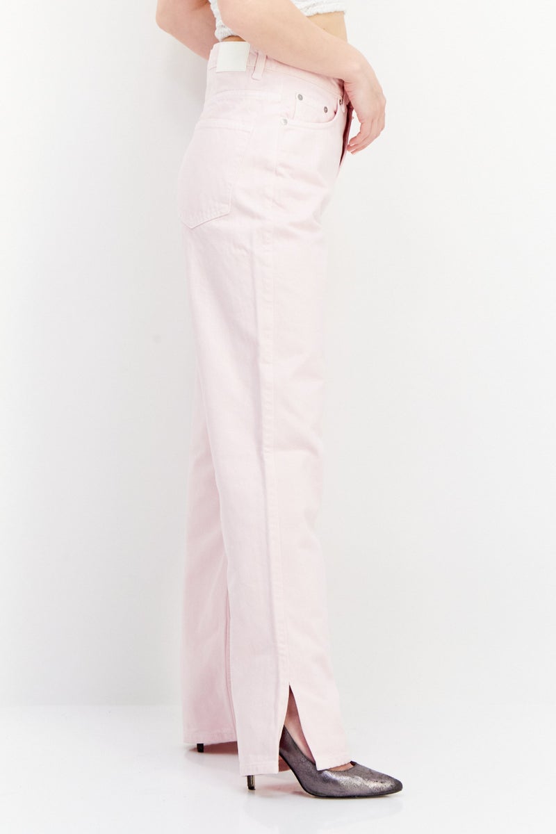 Women Regular Fit Plain Non Stretchable Jeans, Pink