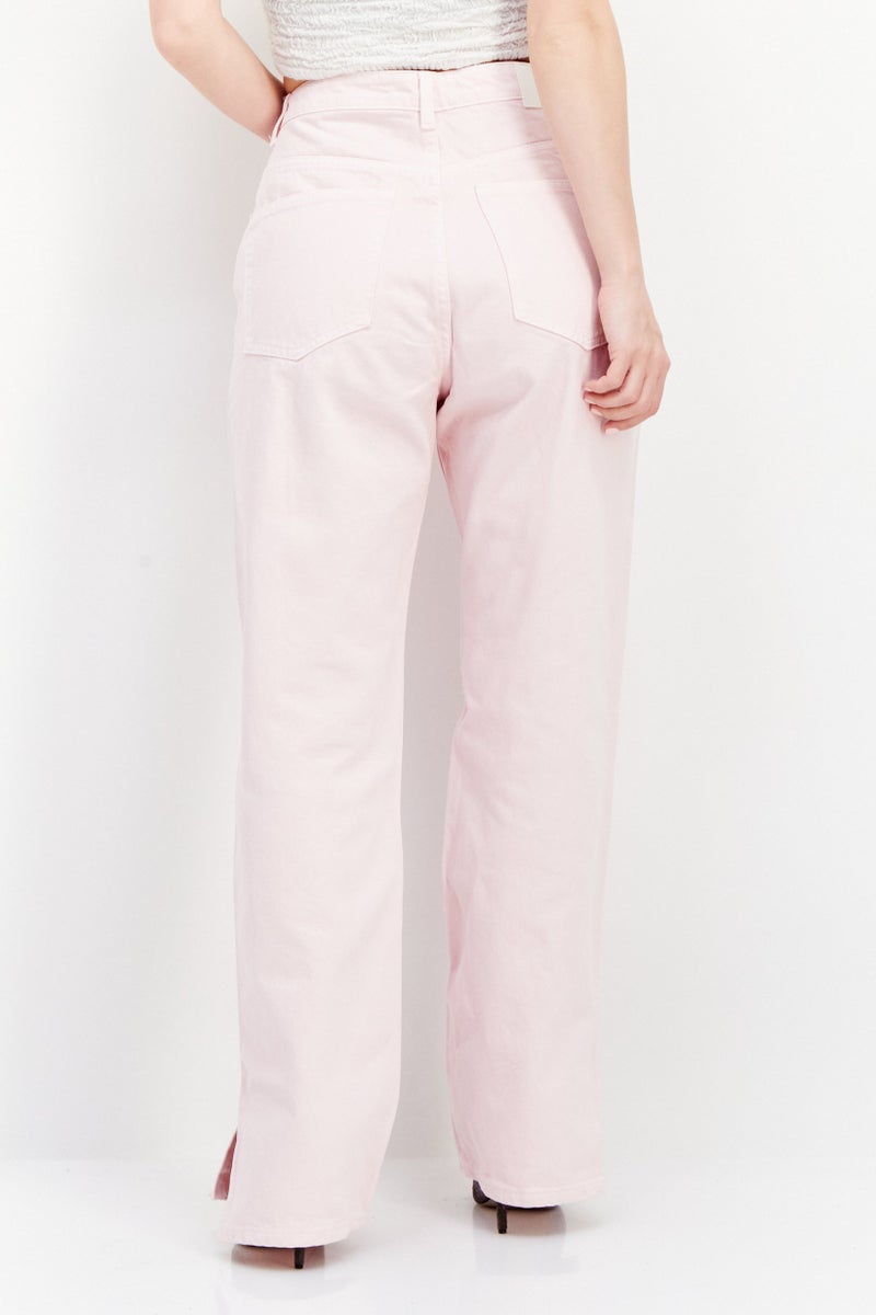 Women Regular Fit Plain Non Stretchable Jeans, Pink