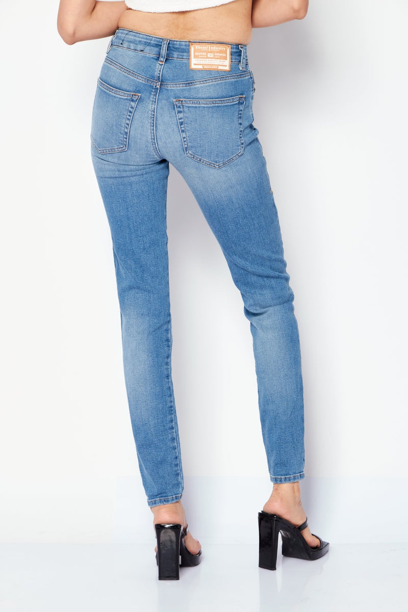 Women Super Skinny Fit Washed Stretchable Jeans, Blue