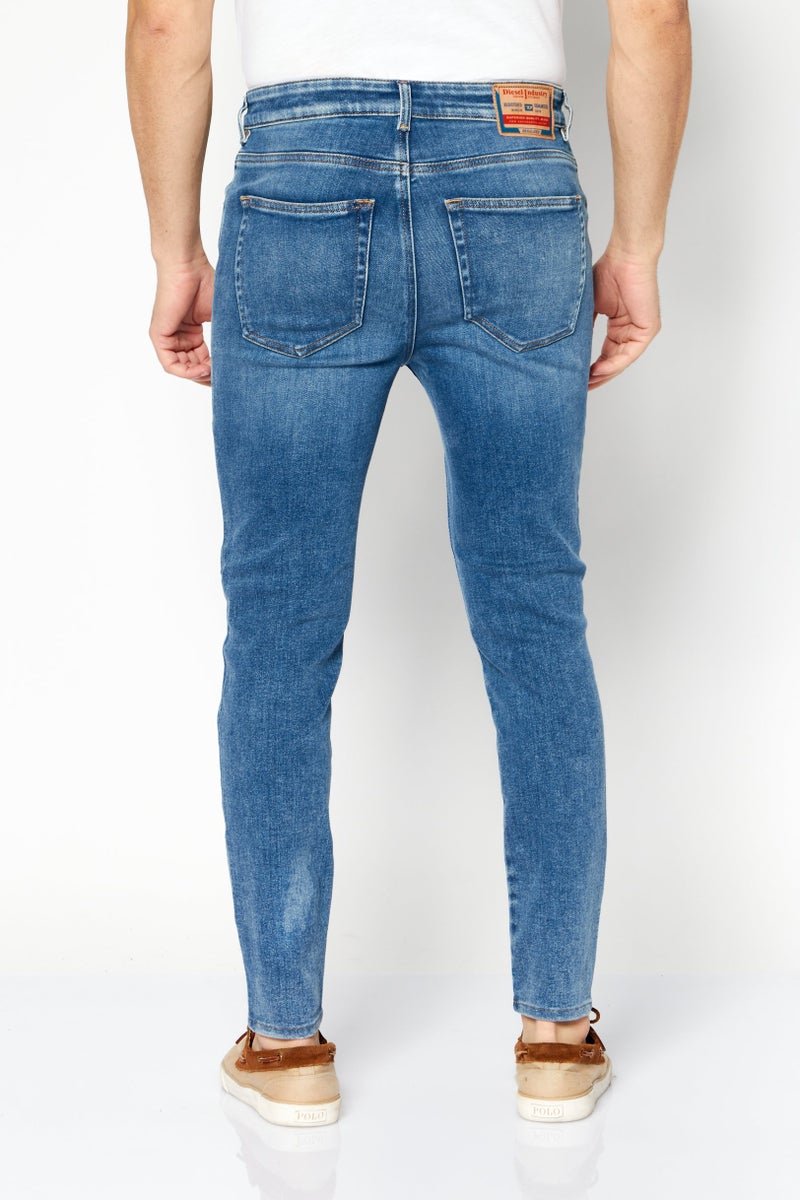 Men Skinny Fit Washed Stretchable Denim Jeans, Blue