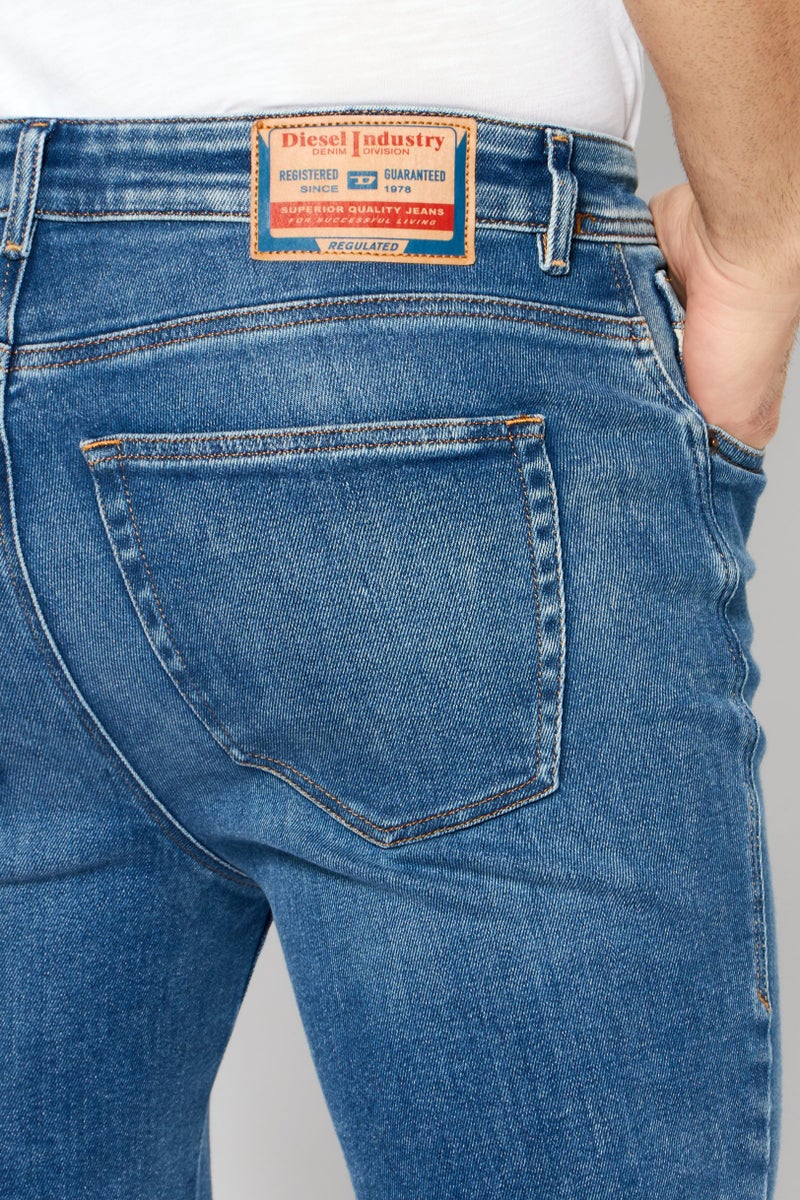 Men Skinny Fit Washed Stretchable Denim Jeans, Blue