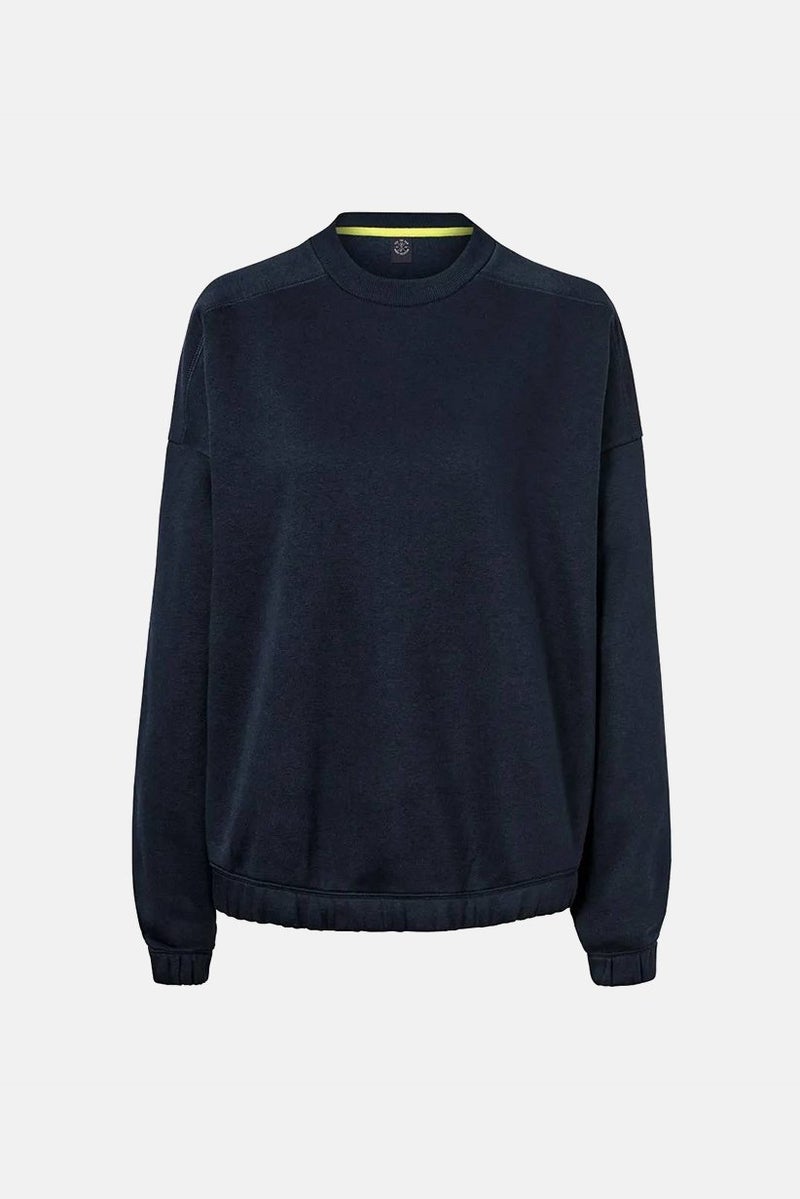 Women Crew Neck Plain Sweater, Navy