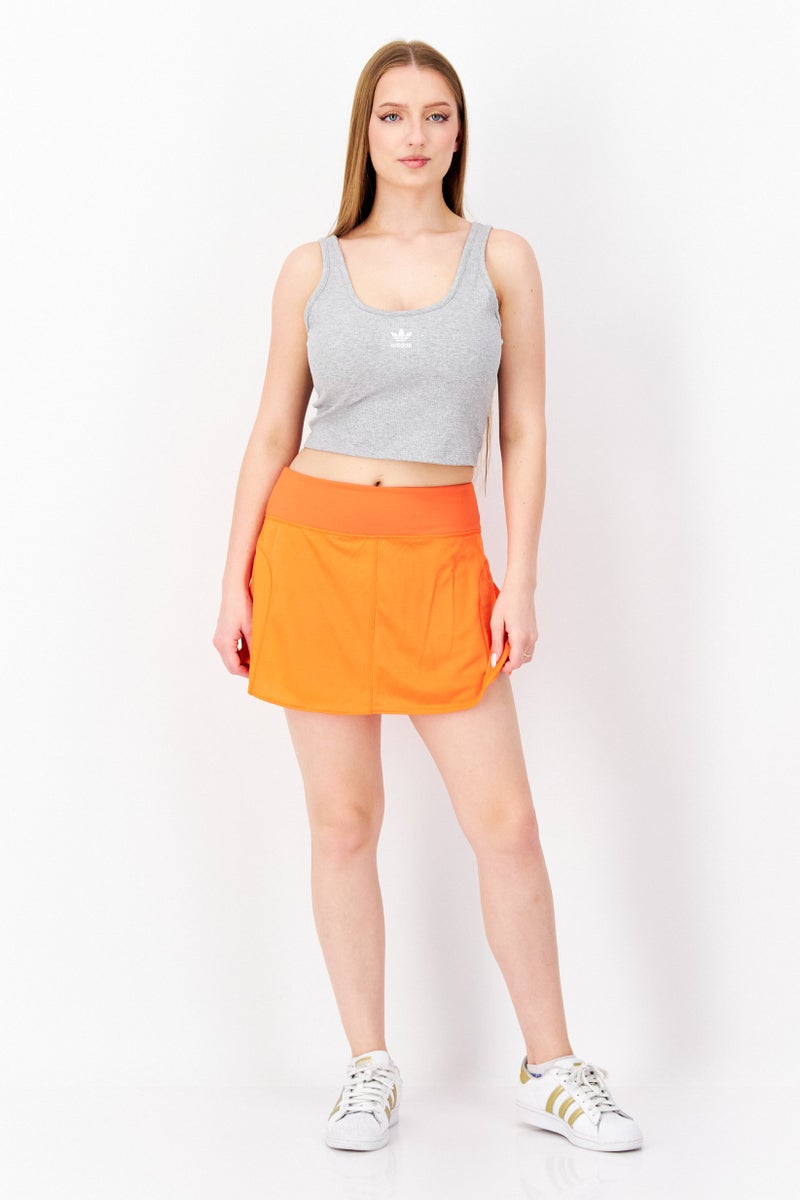 Women Brand Logo Sports Skirt, Orange