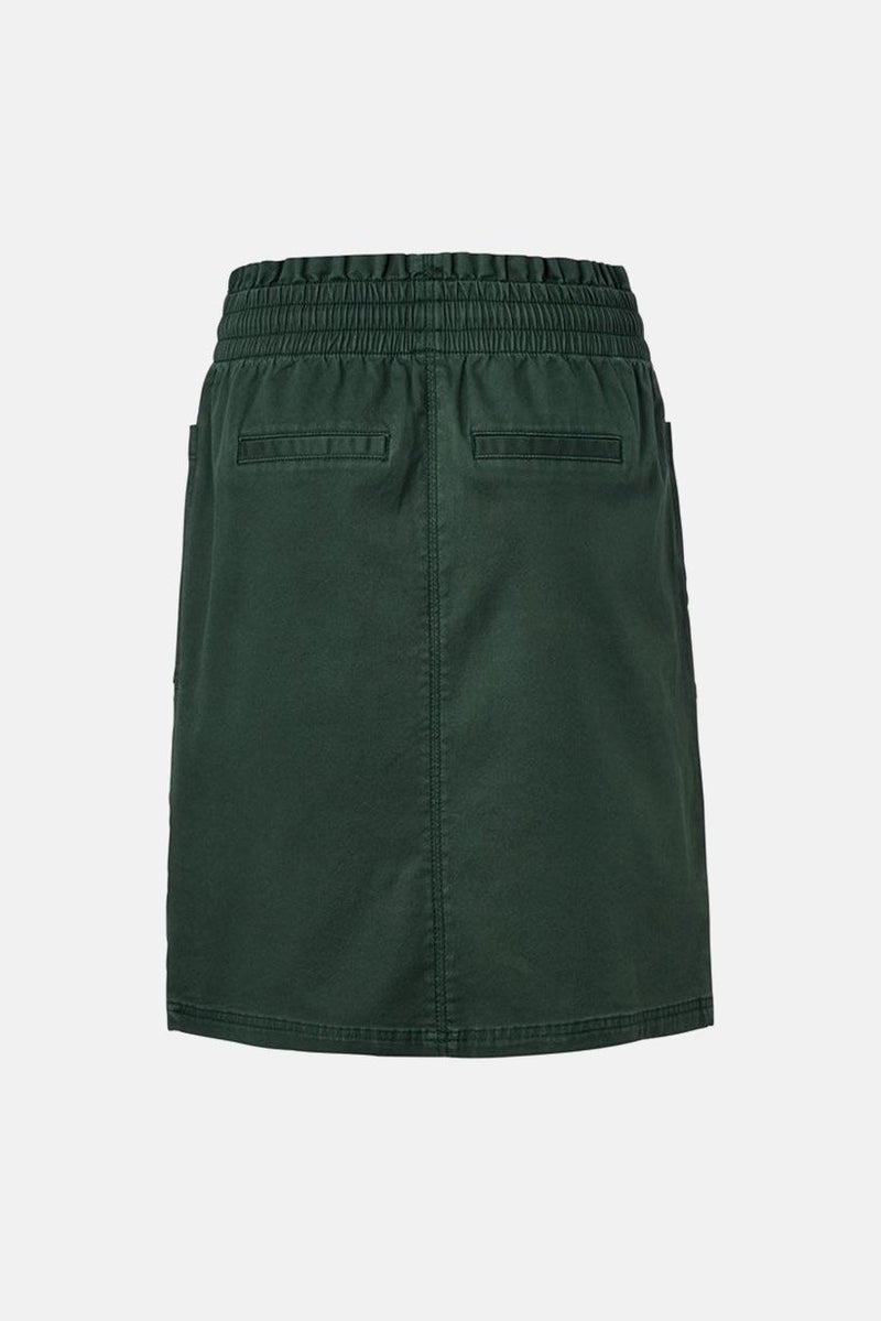 Women Regular Fit Plain Twill Skirt, Olive