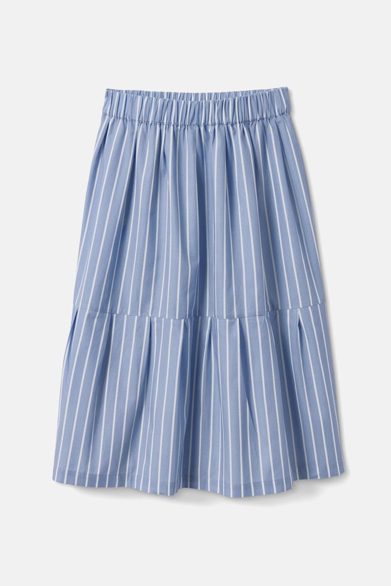 Kids Girl Stripe A,Line Skirt, White and  and Blue