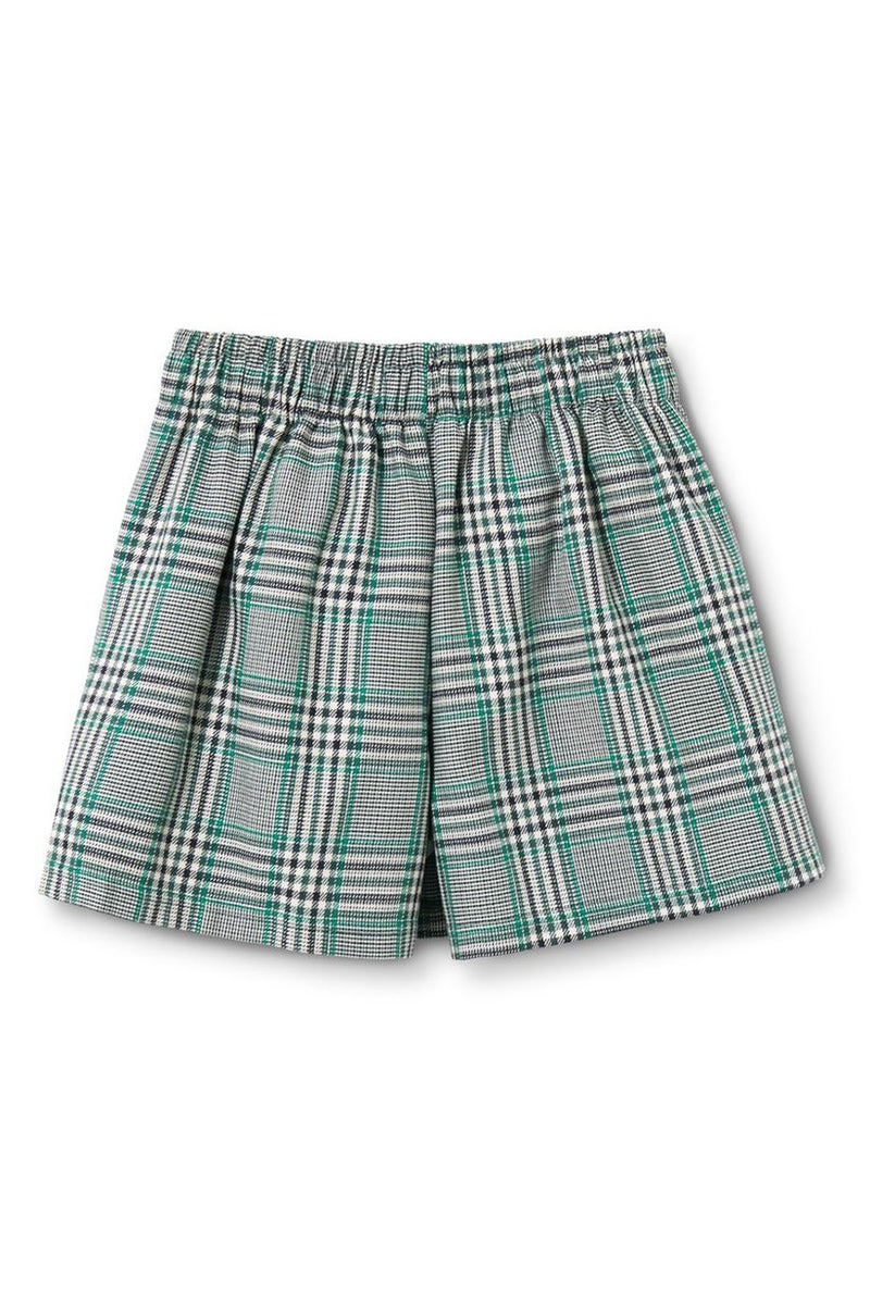 Kids Girl Checkered Pull On Skorts, Green Combo