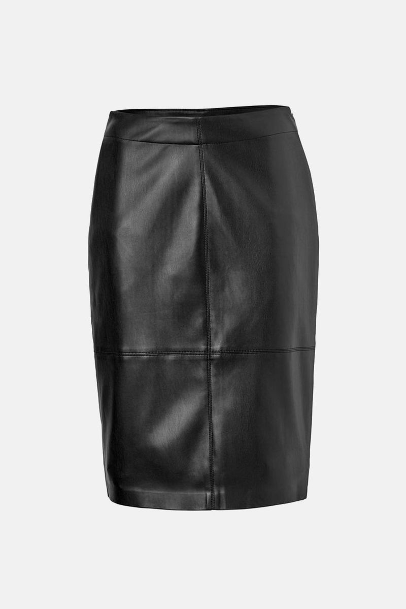 Women Solid Pencil Skirt, Black