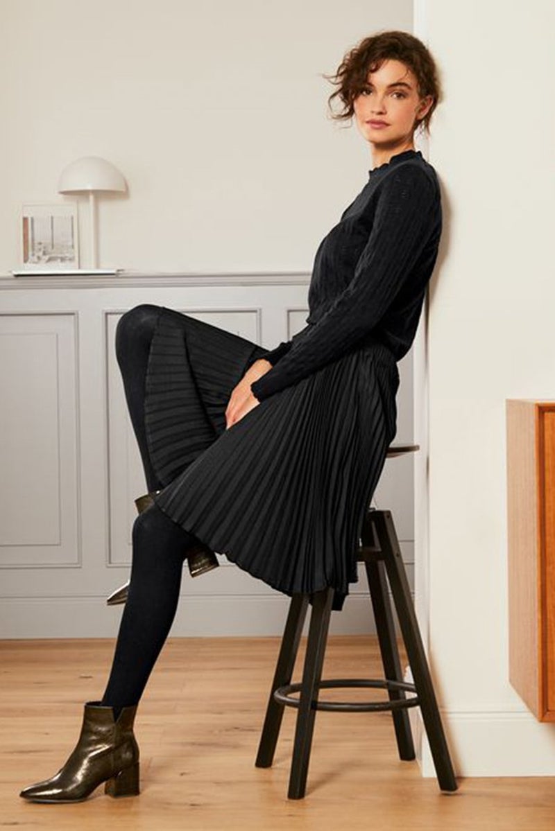 Women Pleated Skirts, Black