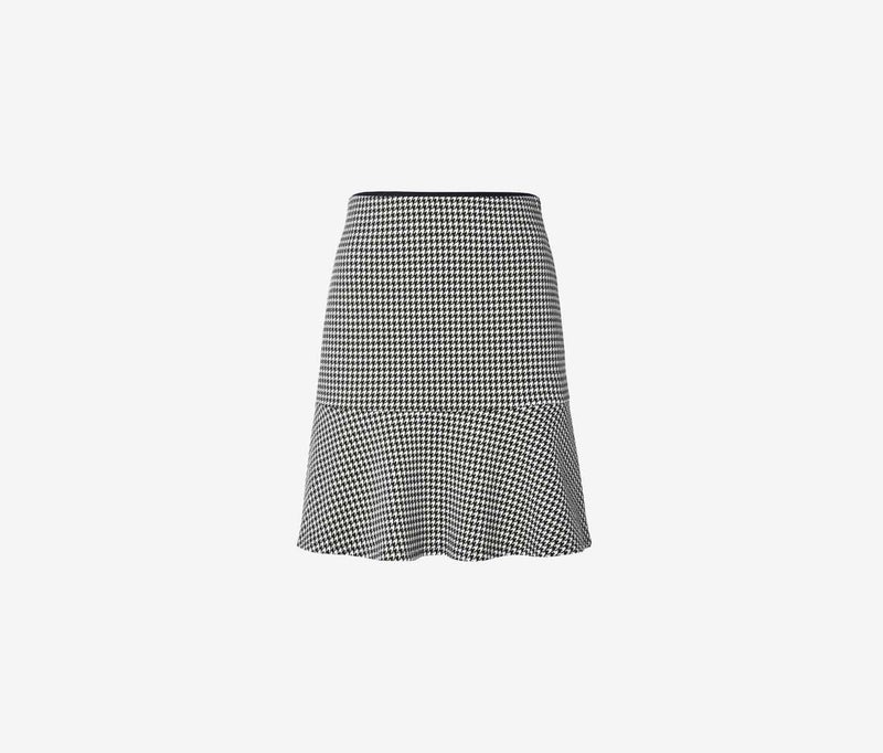 Women Houndstooth Midi Skirt, Black/White