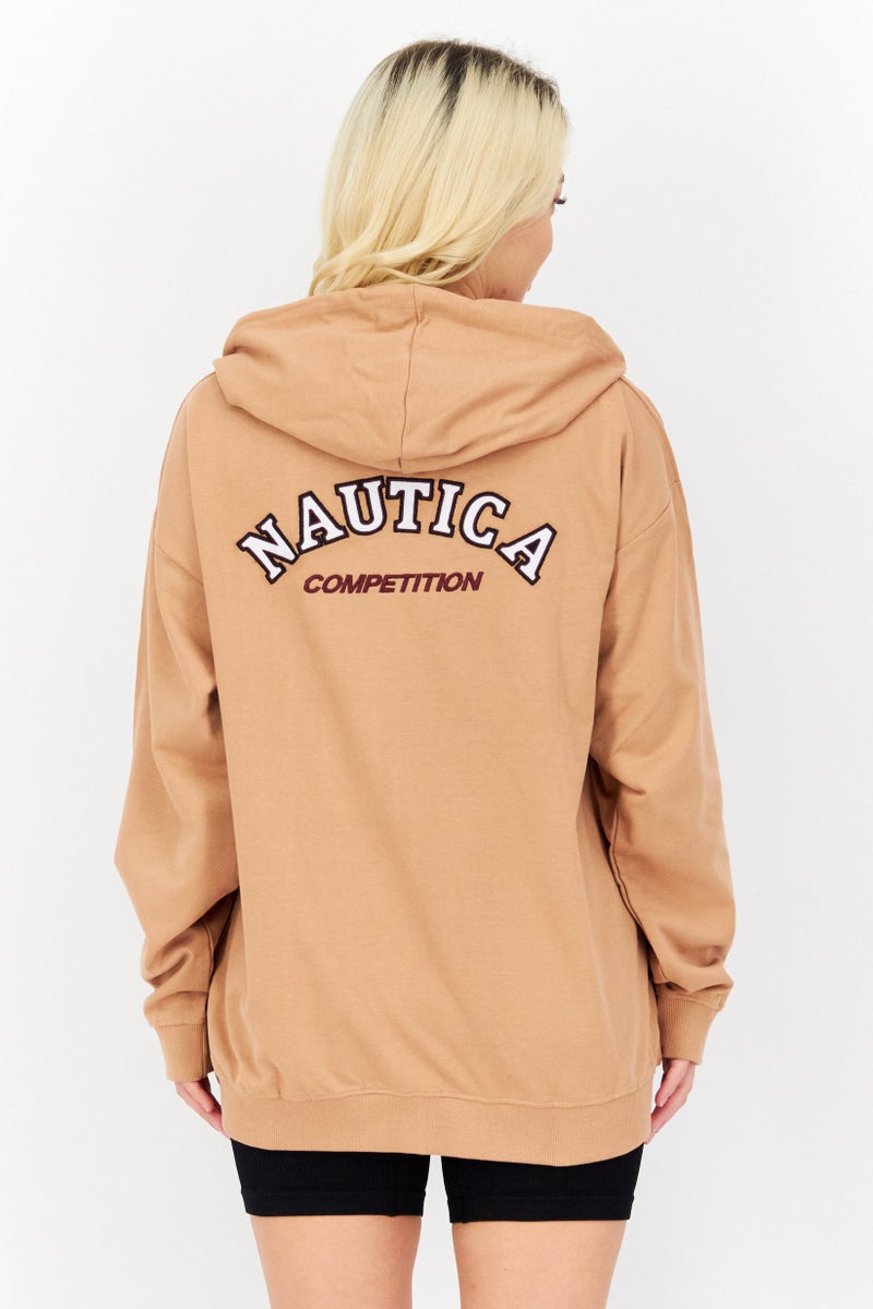 Women Sportswear Fit Outdoor Hooded Sweatshirt, Brown