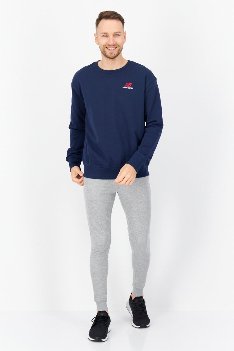 Unisex Sportswear Fit Long Sleeves Sweatshirt, Navy Blue